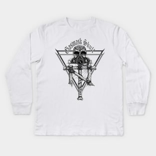 Gasmask Skull Kids Long Sleeve T-Shirt